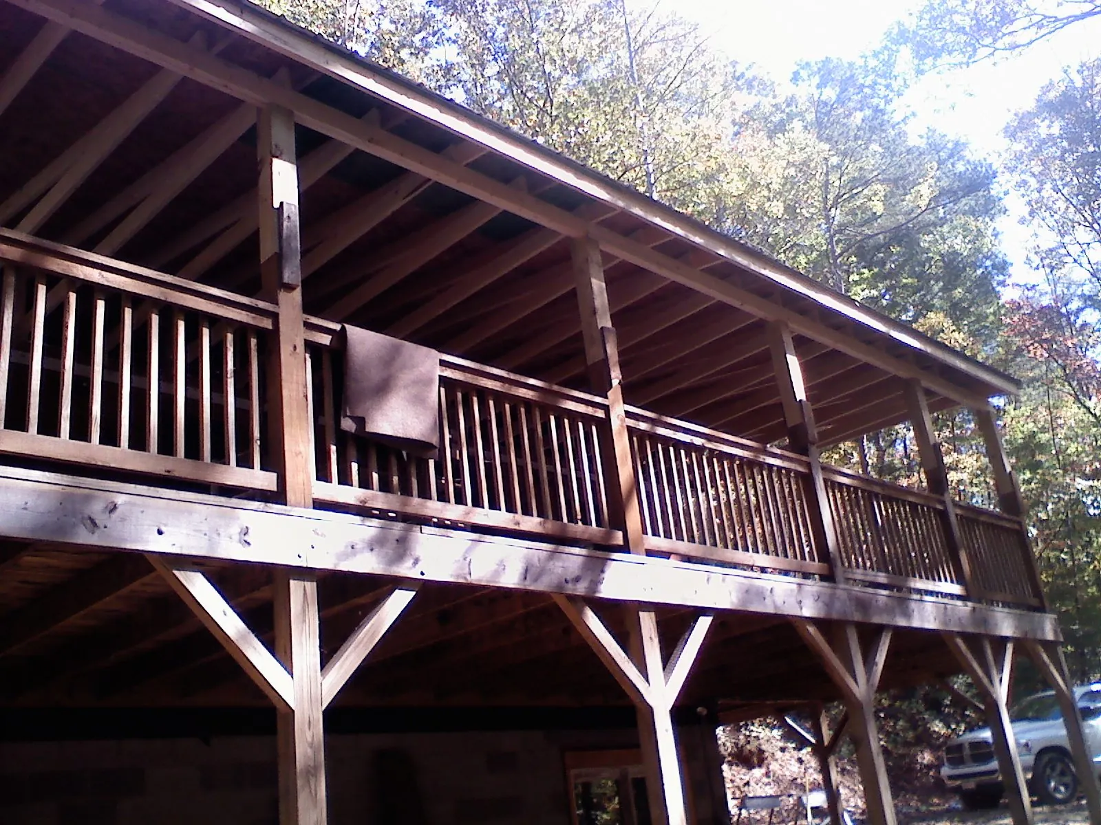 Timber framing under a new elevated porch and deck — Roof Leak Repair in Bolton by Roofing Brothers